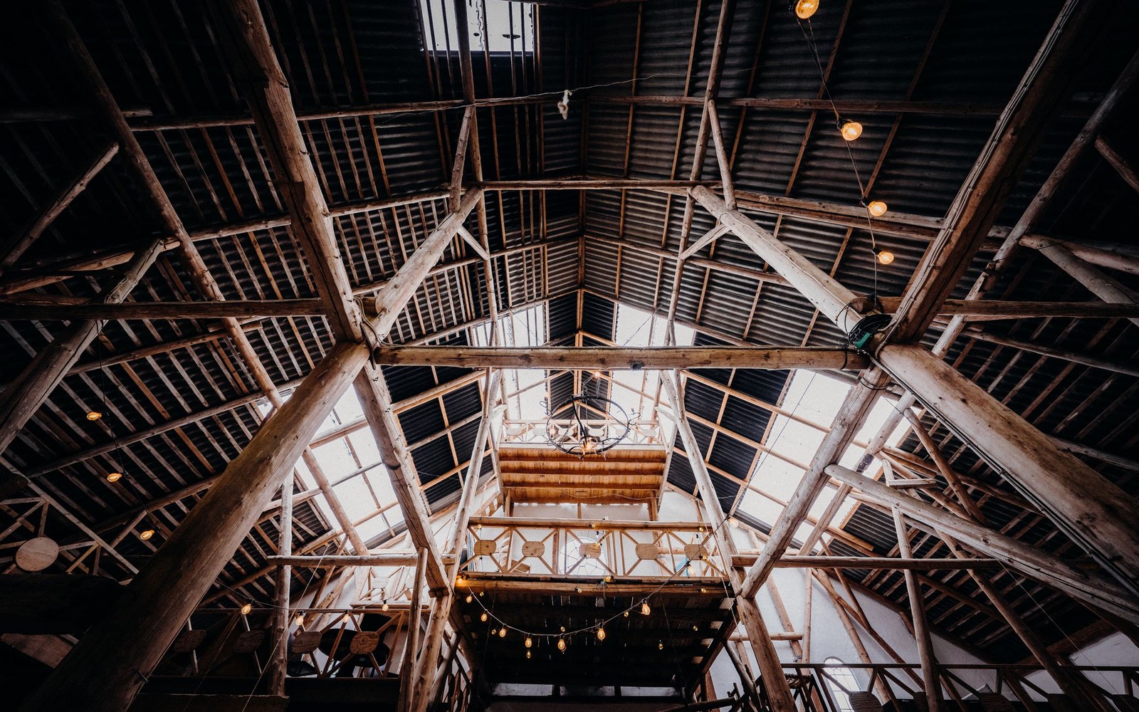 Interior framing of a large pole building